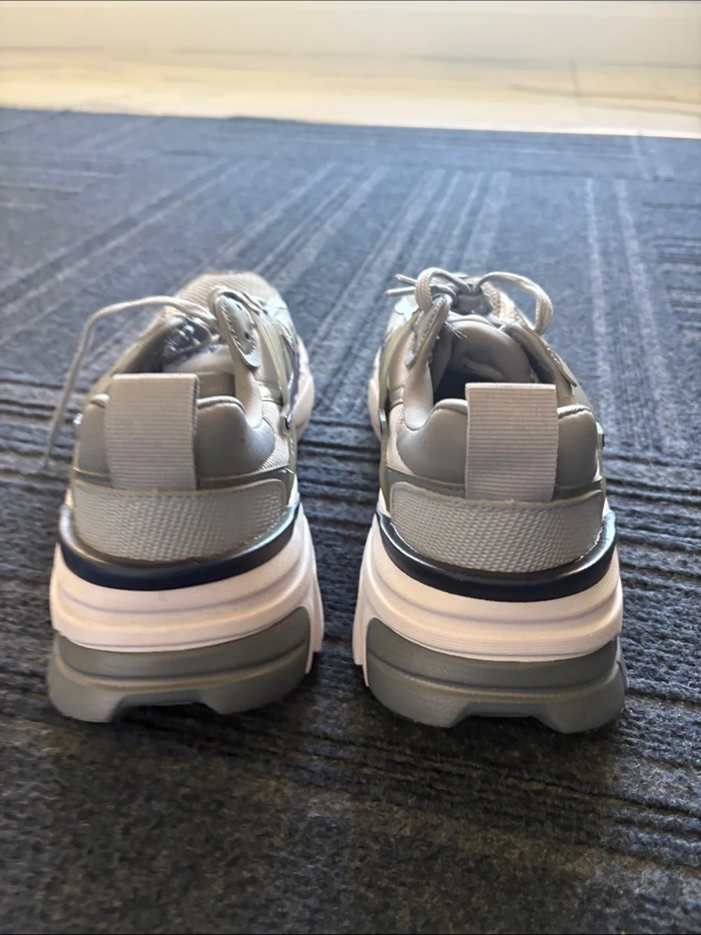 Nike V2K Wolf Grey and Navy  Athletic Running  Sneakers 10.5 women’s or 9 men’s